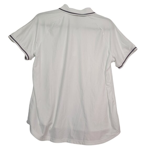 Mondetta Women's Active 1/4-Zip Short Sleeve Mesh Polo Shirt White Size Large - Picture 4 of 9